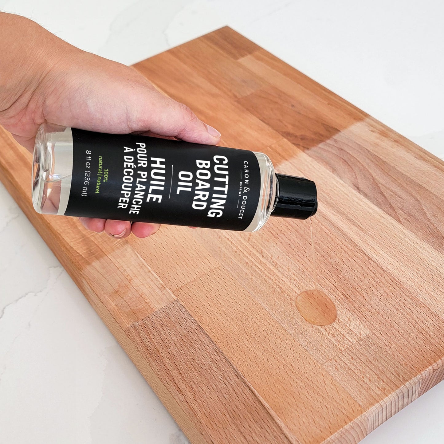 Natural Cutting Board Oil Before & After