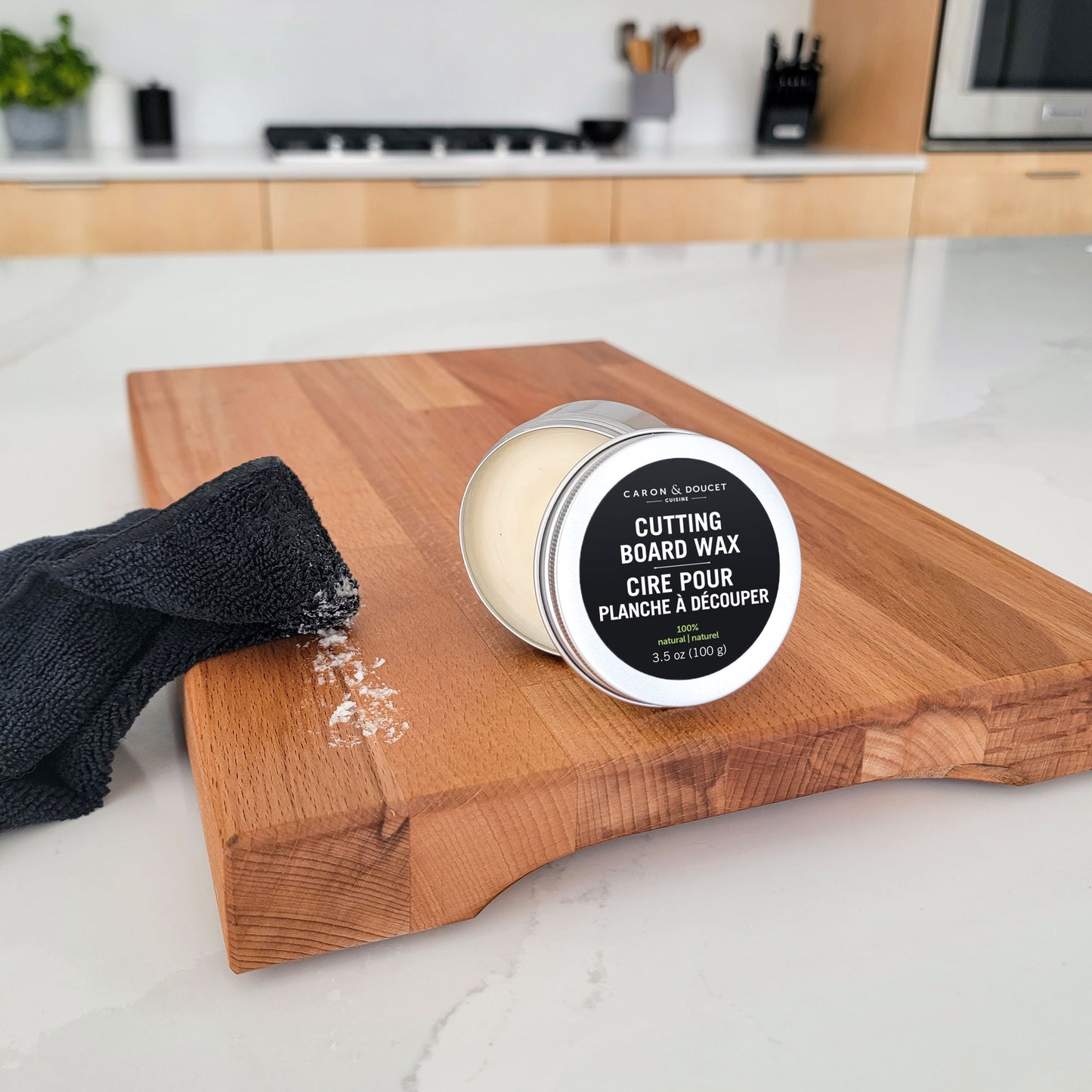 Caron & Doucet - Cutting Board & Butcher Block Wood Conditioning &  Finishing Wax | 100% Plant-Based & Vegan, Best for Wood & Bamboo  Conditioning 